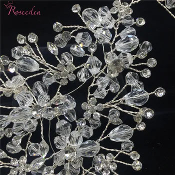Ručne vyrábané crystal korálky svadobné svadobné vlasové ozdoby ženy Nádherný drahokamu strany svadobných doplnkov nový dizajn RE615