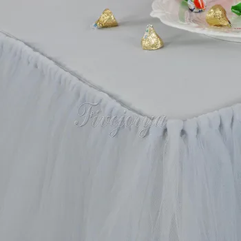 Ručné Biela Farba Tylu TUTU Tabuľka Sukne 100 cm x 80 cm, pre Svadobný Stôl Obchádza Prípade Strany Baby Sprcha Dekorácie