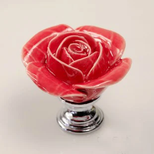 Ručné Rose Keramické Spálne Nábytok Skrine Skrine Zásuvkové Gombík Potiahnite Rukoväť 5 KS/veľa doprava zadarmo