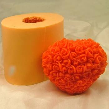 Ručné silikónové formy na tortu dekorácie, svadobné foriem, 3D srdce ruže, sviečky forme valentínske mydlo živice forme S0237AX25