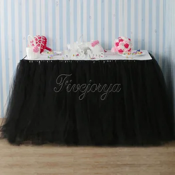Ručné Čierny Tyl Tutu Tabuľka Sukne 100 cm x 80 cm Tylu Tutu Sukne pre Svadobné Zdvorilosti Strany Baby Sprcha Dekorácie