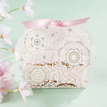 Ružová fantasy Duté Candy Boxy Strany Svadobné Prospech Darčeka DIY tvorivé candy box Romantický mariage 50 ks/veľa Fre