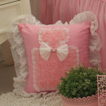 Ružová čipka princezná krásne parfum & čipky štýl vankúš Vankúš sofa bed izba Dec námestie bavlna veľkoobchod FG173