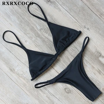RXRXCOCO Bikiny Žien 2018 Plavky Micro Bikini Set Obväz plavky S uväzovaním za Popruh Plavky Remeň Biquinis Plaviek