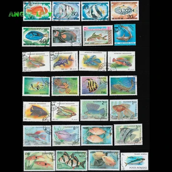 Ryby, 50 KS/VEĽA Rôznych S Post Známky v Dobrom Stave BEZ opakovania Poštových Známok Na Zber
