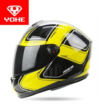 Rytier chrániť YOHE plnú tvár Motocyklové prilby ABS Motorových pretekárske motorky prilby súladu Teplý šál PC clonu objektívu YH966