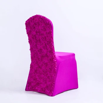 Rôzne Farby Spandex stoličky kryt rozetu stoličky kryt ruže kvet vyšívať dizajn svadobné dekorácie večera stoličky kryt