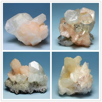 Rôzne jemné Indickej apophyllite stilbite symbiotic prírodných minerálnych vzoriek, Okrasné Kamene minerálne sklo