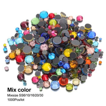 Rýchla oprava Drahokamu Rainbow Mix veľkosť SS6-SS30 Crystal flatback kamene 1000Pcs/veľa pre Ozdobu DIY doprava zadarmo