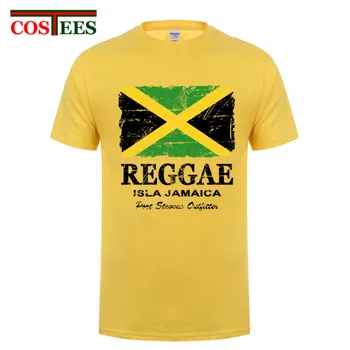 Rýchle Lodnej dopravy na Mieru tričko Krátky Rukáv Organickej Bavlny Reggae Jamajka Vlajka pánske tričko Muž tees Lacné, Veľkoobchod t-shirt