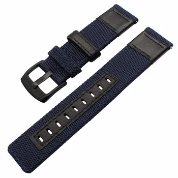 Rýchle Uvoľnenie Nylon Watchband 22 mm pre Samsung Výstroj S3 Klasické Hranici Amazfit Sledovať Kapela Kožený Remienok Oceľ Náramok Pracka