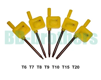 S2 Skrutkovač T6 T7 T8 T9 T10 T15 T20 Žltá Vlajka Kľúč Torx Skrutkovače Kľúč Otvoriť Nástroje 200pcs/veľa