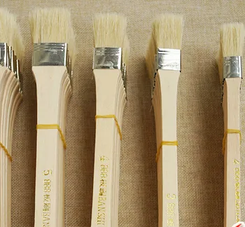 Sada šiestich (1#,3#,5#,7#,9#,11#) priame optimalizácia drevené olejové farby štetcom umelcov štetina vlasov kefa umenie Akrylových Farieb