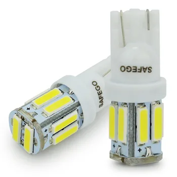 Safego 4x T10 W5W LED žiarovka 10-7020 SMD 194 168 2825 T10 Klin Náhradné svetlá T10 Biele Signál batožinového priestoru Tabuli Parkovacie Svetlá