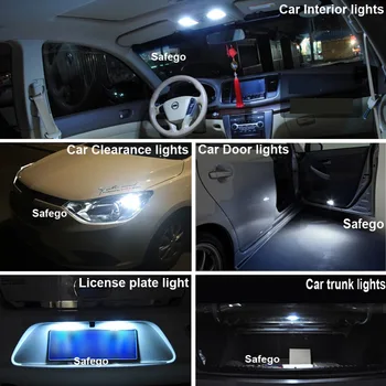Safego 4x T10 W5W LED žiarovka 10-7020 SMD 194 168 2825 T10 Klin Náhradné svetlá T10 Biele Signál batožinového priestoru Tabuli Parkovacie Svetlá