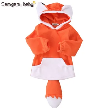 SAMGAMI DIEŤA Roztomilý Malý Fox Kapucňou Deti Kabát na Jeseň v Zime Teplé Deti Bunda vrchné oblečenie Detí Oblečenie Baby Topy Dievča Coats