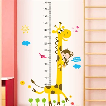 Samolepky Na Stenu Domáce Dekorácie Interiéru Cartoon Žirafa, Výška Pravítko Stenu Odtlačkový Vinyl Nástenná Maľba Odtlačkový Samolepky Na Stenu Hot Predaj