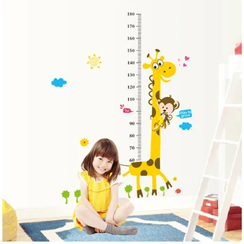 Samolepky Na Stenu Domáce Dekorácie Interiéru Cartoon Žirafa, Výška Pravítko Stenu Odtlačkový Vinyl Nástenná Maľba Odtlačkový Samolepky Na Stenu Hot Predaj