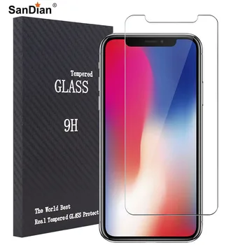 SanDian 9H 0.26 mm Tvrdosť v nevýbušnom HD Tvrdeného Skla Pre iPhone Desať X 10 Screen Protector Ochranná Fólia v Retail Box