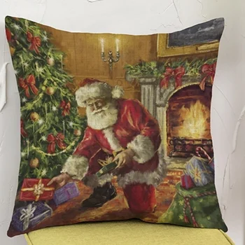 Santa Claus a Vianočné Dekoratívne Gauč Hodiť Vankúš Vianočné Sviatky stylistom, Dekorácie Vankúš Domova 45x45cm