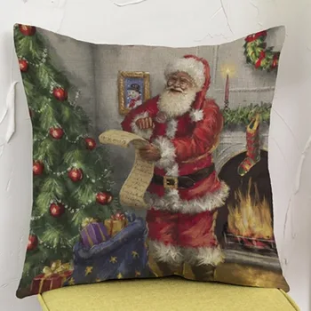 Santa Claus a Vianočné Dekoratívne Gauč Hodiť Vankúš Vianočné Sviatky stylistom, Dekorácie Vankúš Domova 45x45cm