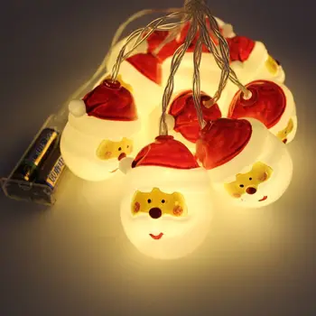 Santa Claus LED Víla String Svetlo AA Batérie Vianočné Dekoratívne pre Vianočný Stromček Strany Domáce Dekorácie, Osvetlenie, Mulčovače, Prívesok