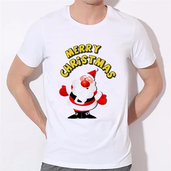 Santa Sane Značku oblečenia men 's T-shirt Vianočný Darček Novinka Tričko Krátky Rukáv O Krk Big Boy T-tričko Tee 46-36#