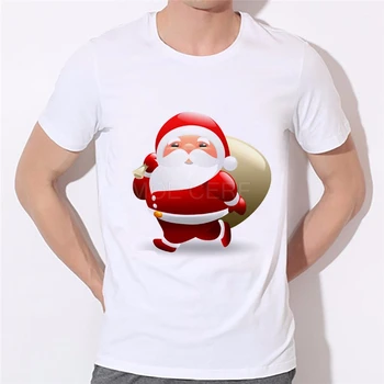 Santa Sane Značku oblečenia men 's T-shirt Vianočný Darček Novinka Tričko Krátky Rukáv O Krk Big Boy T-tričko Tee 46-36#