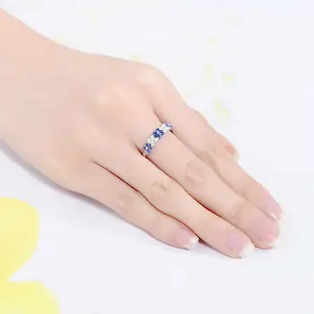 SANTUZZA Strieborný Kvet Krúžok Pre Ženy 925 Sterling Silver Módne Prstene pre Ženy 2017 Cubic Zirconia Ringen Strany Šperky