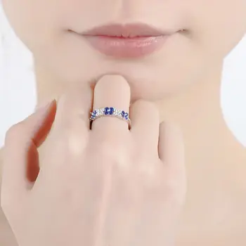 SANTUZZA Strieborný Kvet Krúžok Pre Ženy 925 Sterling Silver Módne Prstene pre Ženy 2017 Cubic Zirconia Ringen Strany Šperky