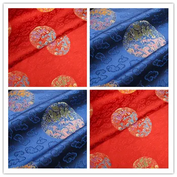 Sapphire xiangyun chválil drak vzor/silk satin brocade tkaniny tkaniny/tangzhuang 0,5 m/100 CM*75 CM