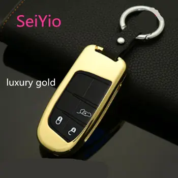 SeiYio Auto krúžok prípade taška pre Jeep Zliatiny& Kožené kreatívny štýl auto kryt na Jeep Grand Cherokee smart key