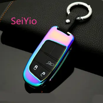 SeiYio Auto krúžok prípade taška pre Jeep Zliatiny& Kožené kreatívny štýl auto kryt na Jeep Grand Cherokee smart key