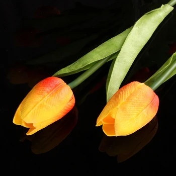 Selleru 10pcs Tulipán Kvet Latex pre Svadobné Kytice Dekor (orange tulip)