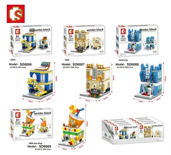 SEMBO Bloky Mini Predajňa Potravín Model Plastové Stavebné Hračka pre Malé Street Obchod Vzdelávacie Deti hračky pre Deti, Darčeky brinquedo