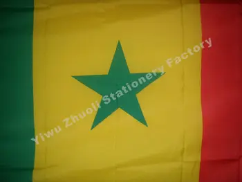 Senegal Vlajka 150X90cm (3x5FT) 115g 100D Polyester Dvakrát Prešité Vysokej Kvality Doprava Zadarmo