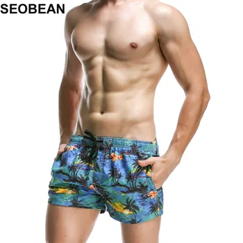 SEOBEAN Kokosové palmy Mužov, Plavky, Šortky Sexy Sunga, Masculina pánske Plavky mužov nohavičky šport mužov Plavky plážové 366