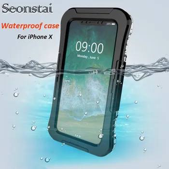 Seonstai Vodotesné puzdro pre iPhone X 8 Plus Plávanie Šport Podmorské Potápanie Vode Odolný Fundas Kryt pre iPhone 7 6s Plus