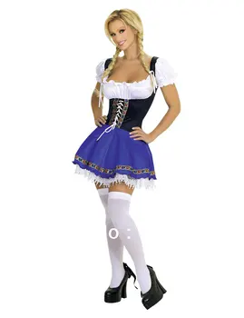 Sexy Modré Pivo Kostým Dievča Wench Maiden Kostým Nemecký Oktoberfest Maškarný Kostým