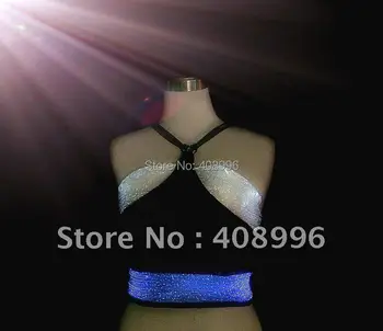 Sexy optického vlákna svetelný kostým pre výkon/módne oblečenie/Zobraziť Oblečenie