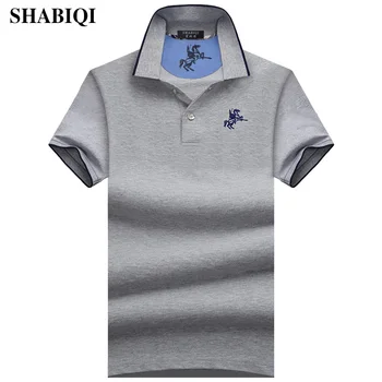 SHABIQI Nové 2018 Módnej Značky Muži Polo tričko Farbou Slim Fit Košele Mužov Bavlnené polo Shirts Bežné Tričko veľkých veľkostiach-10XL