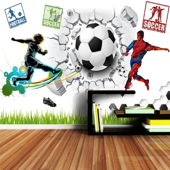 ShineHome-Veľké Moderné Murované Tapety futbal Futbal Bar Pozadí Nástenné Maľby Kotúčoch, Papierové Tapety na 3 d Obývacia Izba