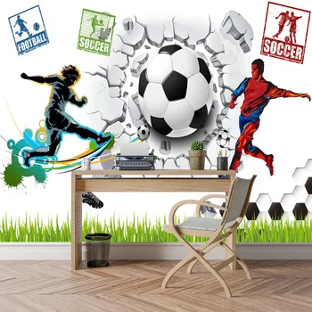 ShineHome-Veľké Moderné Murované Tapety futbal Futbal Bar Pozadí Nástenné Maľby Kotúčoch, Papierové Tapety na 3 d Obývacia Izba