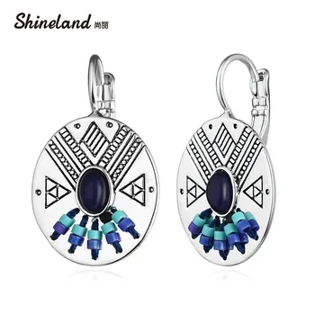 Shineland Indické Šperky Boho Náušnice Perly Živice Kameňa Vytesané Drop Etnických Náušnice Nové Brincos Pre Ženy, Módne Doplnky