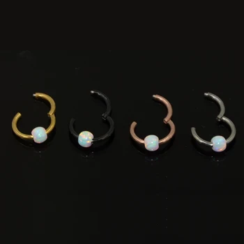 Showlove-1pcs 16 g Titán&Opal Loptu Septum Piercing Krúžok Šperky