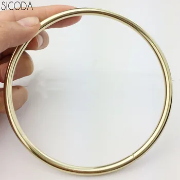 SICODA 2ks/veľa 5mm hrúbka DIY taška na rukoväť prsteň zlatý tón, kovové krúžky 10 cm diy šitie pracka