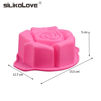 SILIKOLOVE Ružica Silikónová Pena Pan Cake Formy Non-stick Pečenie Dekorácie Nástroje Silikónové Formy Pečenie 3D Silikónové Formy na Pečenie