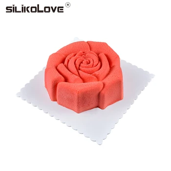 SILIKOLOVE Ružica Silikónová Pena Pan Cake Formy Non-stick Pečenie Dekorácie Nástroje Silikónové Formy Pečenie 3D Silikónové Formy na Pečenie