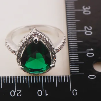 Simulované Emerald Módne 925 Sterling Silver Žena Veľkosť Prsteňa 6 7 8 9 10 F607 Módne Veľkoobchod Šperky Doprava Zadarmo