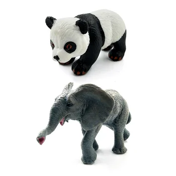 Simulácia lesných wild Panda Slon Mýval Klokan Alpaky Jeleň Medveď Somár Wildebeest domova plastové zvierat obrázok modelu
